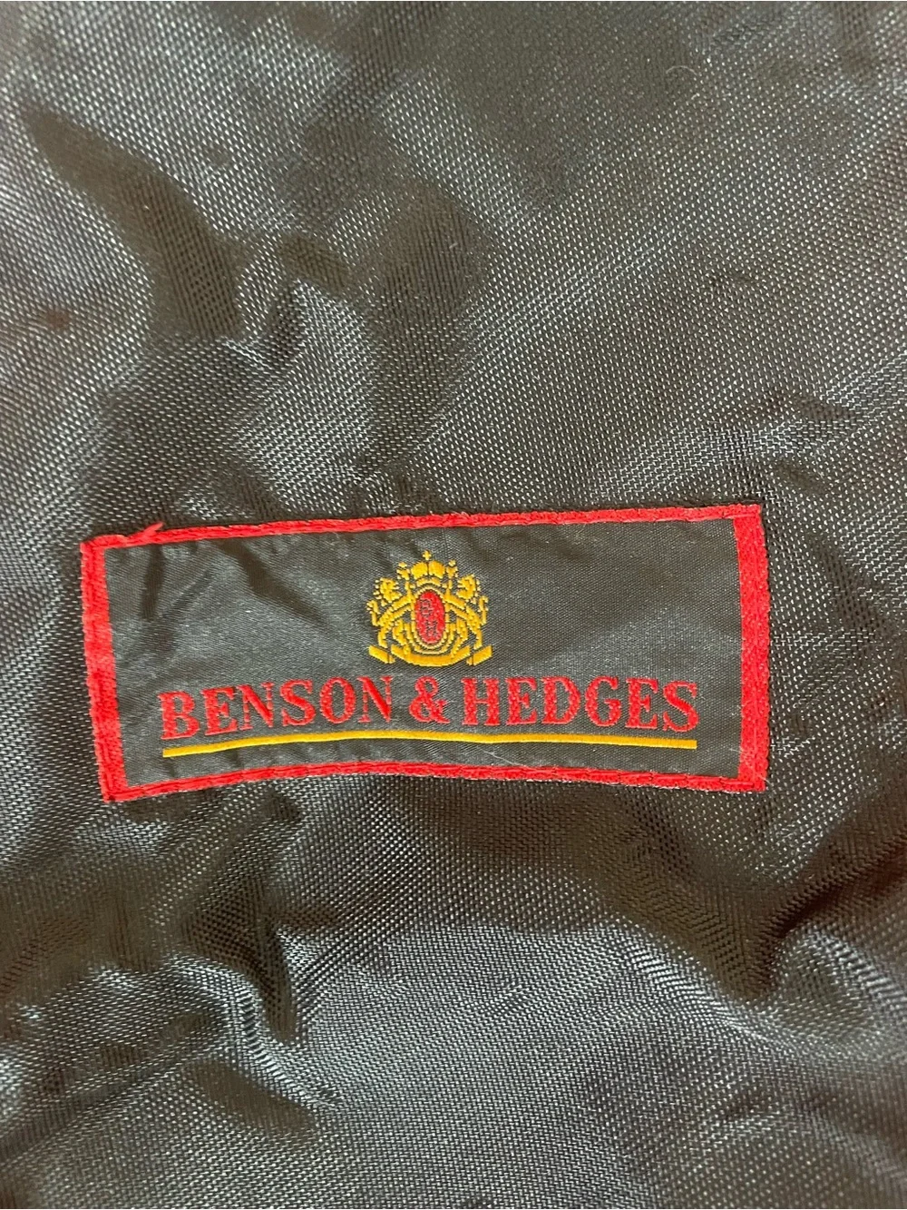 Vintage Benson & Hedges Black Duffel Bag with Red Straps